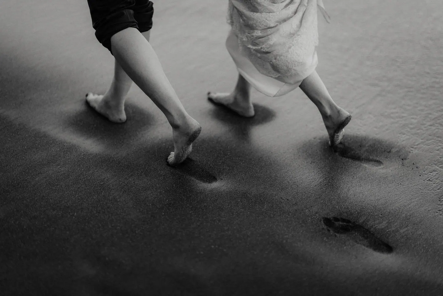 A film wedding photograph holding movement and atmosphere