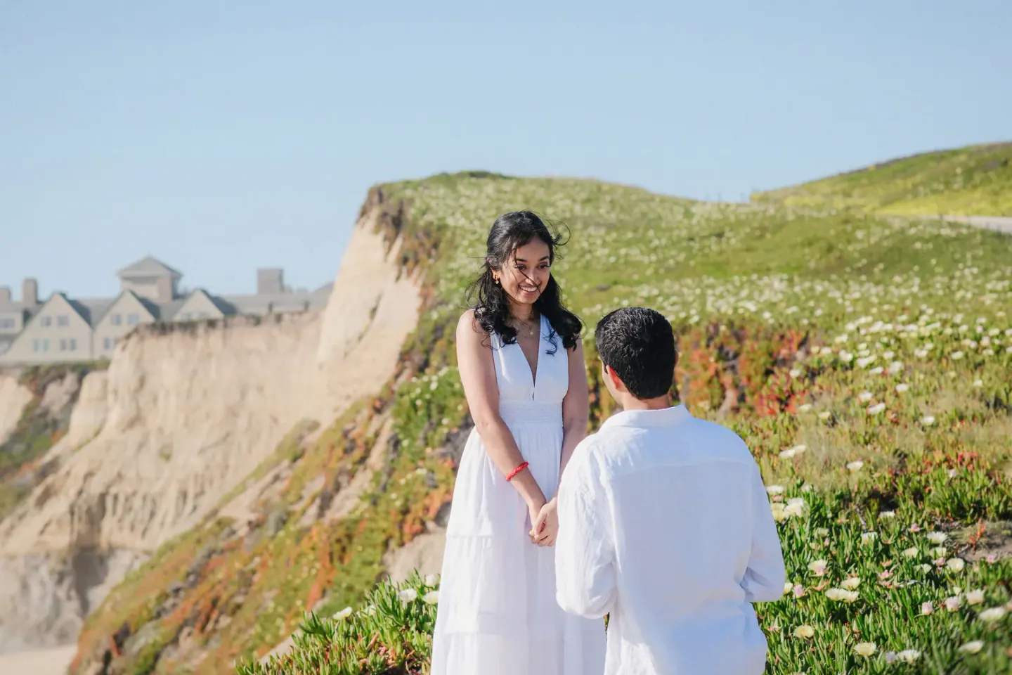 A proposal beside the Ritz-Carlton Half Moon Bay and the Pacific