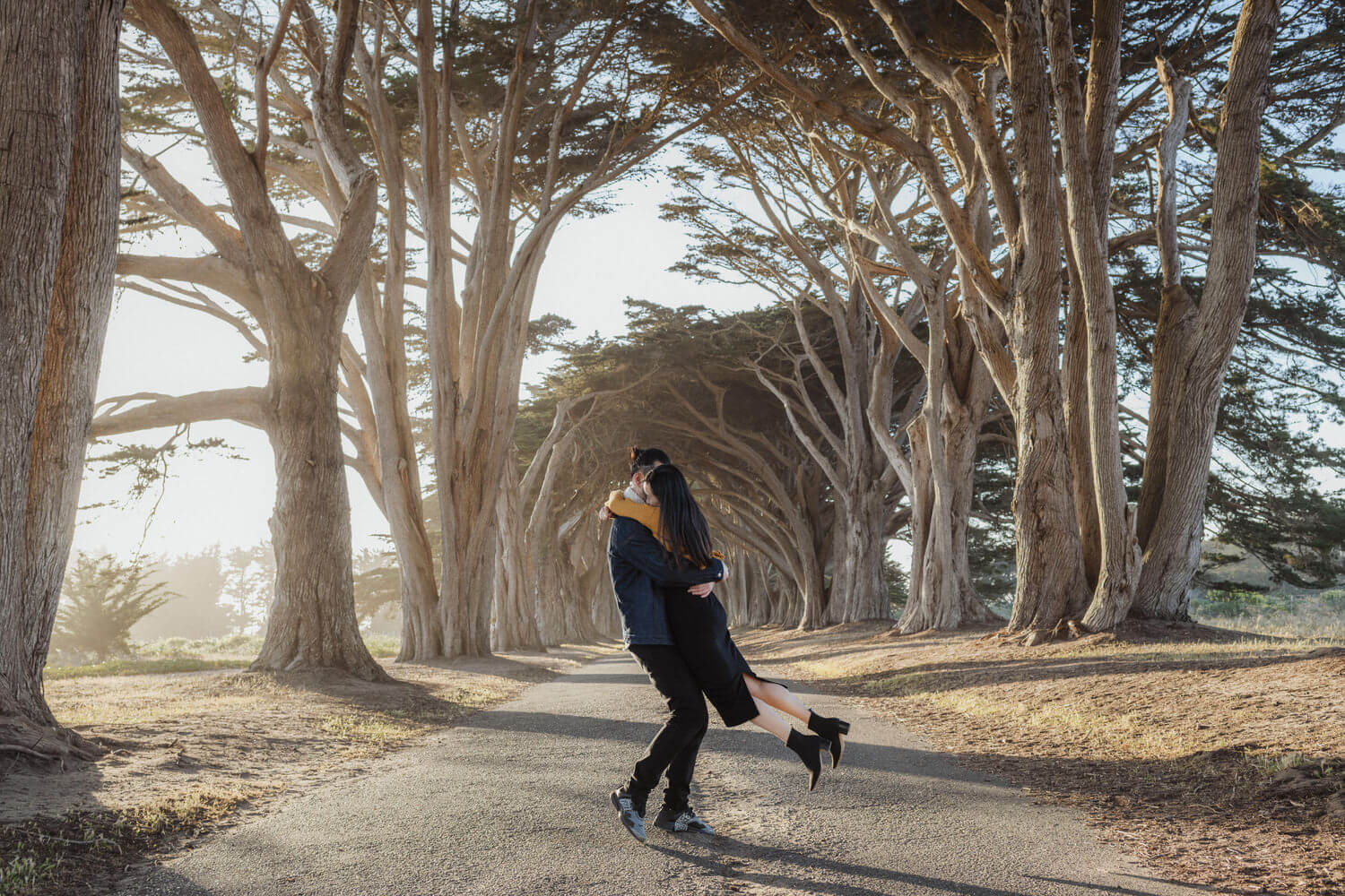 Cypress Tunnel & South Beach Overlook Engagement, Point Reyes