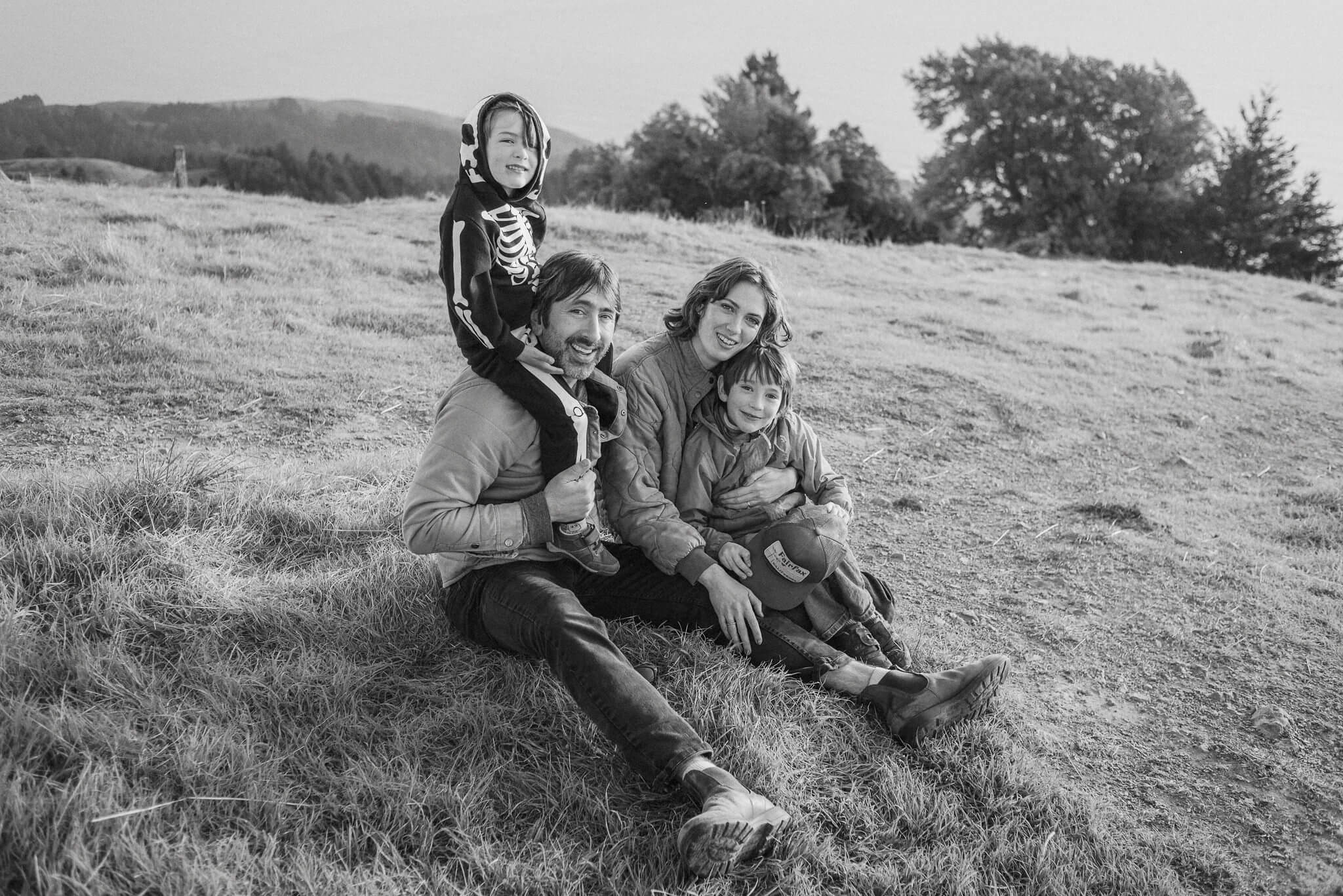 Helena and Laurent with their children in Marin