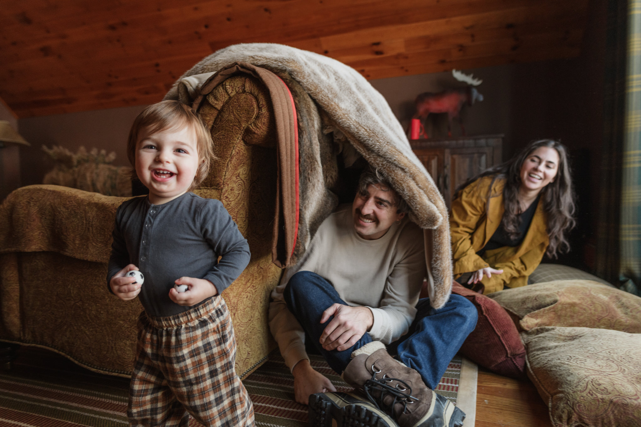 A Bay Area family together outdoors in natural light