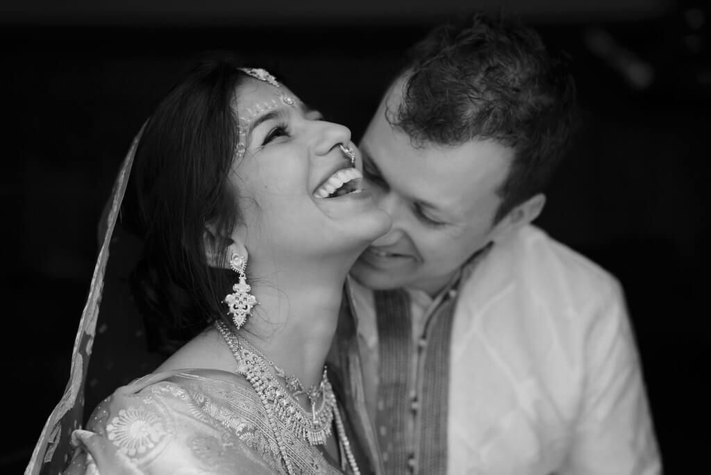 Luminous black-and-white wedding photograph made with HLBW1