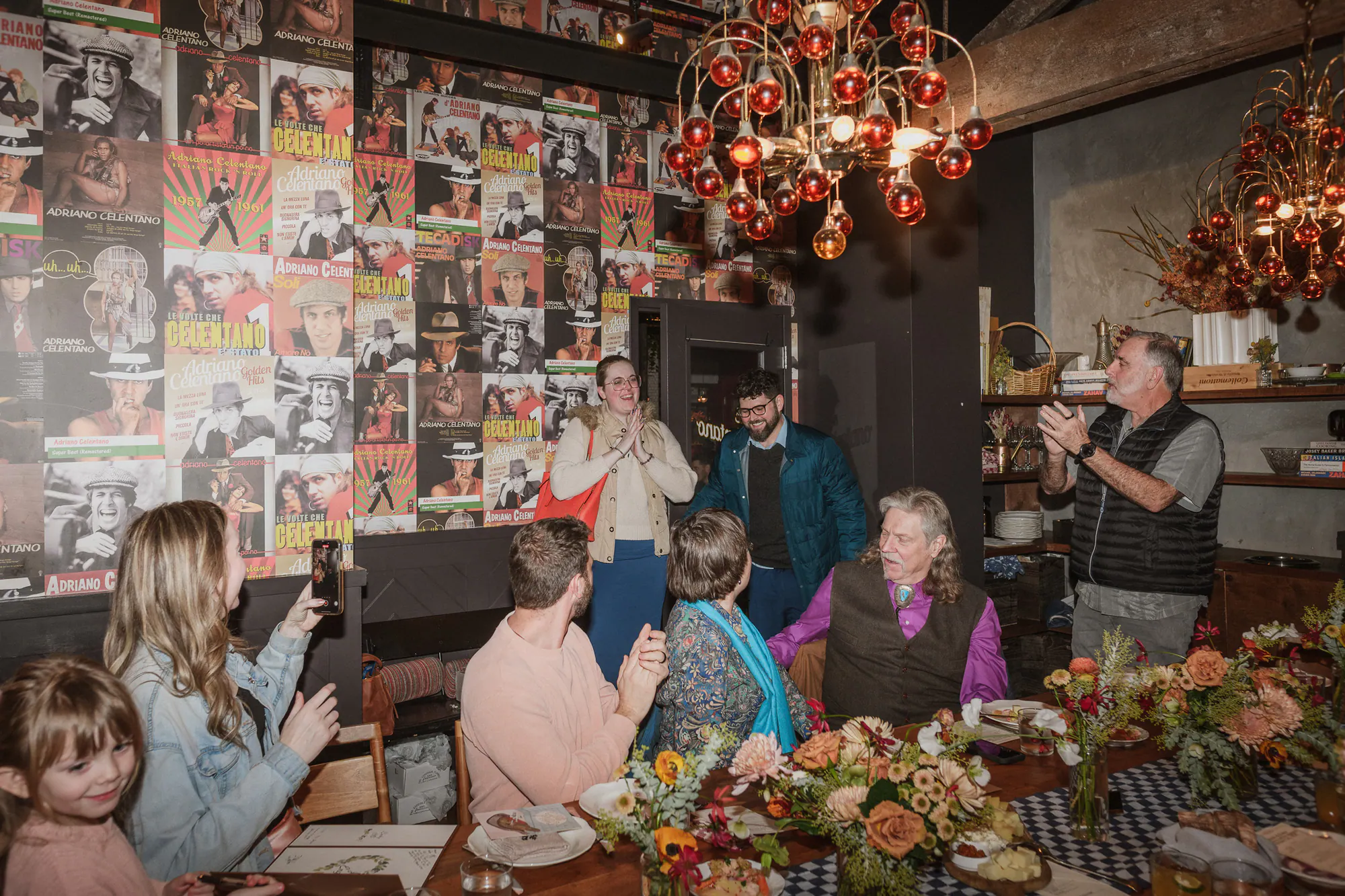 Family waiting at dinner after the San Francisco proposal